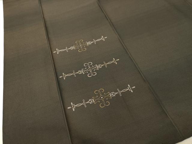 平和屋着物●色留訪問着　お召地　総刺繍　洋花文　正絹　逸品　DAAU0755tw 平和屋着物○色留訪問着 お召地 総刺繍 洋花文 正絹