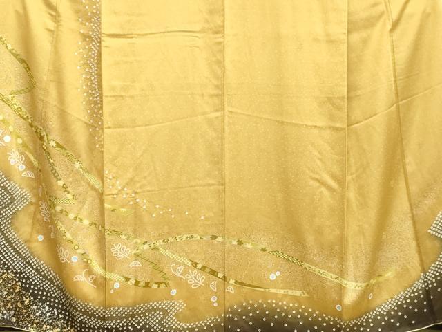 平和屋着物○訪問着 流水吉祥花文 暈し染め 金銀彩 正絹