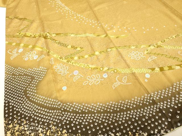 平和屋着物○訪問着 流水吉祥花文 暈し染め 金銀彩 正絹