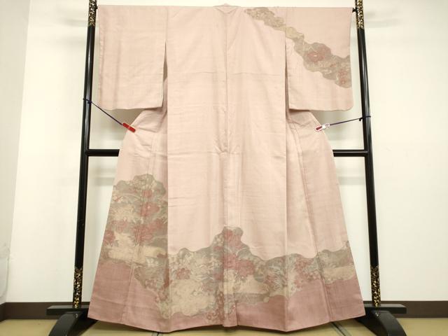 値下げ交渉ＯＫ！紋意匠地 汕頭刺繍 総刺繍 訪問着 正絹 Ｂ５６３ 夏】汕頭刺繍 未使用 総刺繍 絽 訪問着 正絹 金糸 黄緑 青緑 923