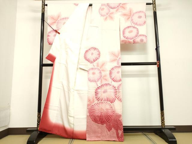 平和屋着物○訪問着 総絞り 草花文 正絹 逸品 DAAU0771tw