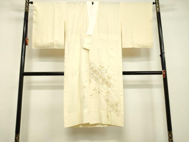 平和屋着物●長襦袢　無双仕立て　刺繍　葡萄蔦の葉文　金彩　やまと誂製　正絹　逸品　DAAU0772tw