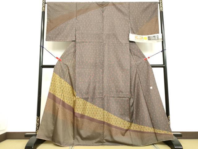 平和屋着物●本場縞大島紬　訪問着　作家物　雪輪洋花芝文　大山織物謹製　証紙付き　正絹　逸品　DAAU0787tw