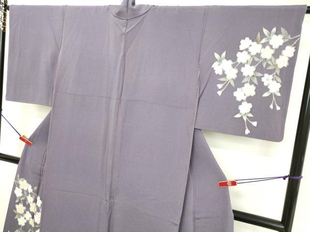 平和屋着物○洛楽人工房 訪問着 枝桜文 金彩 鬼しぼ