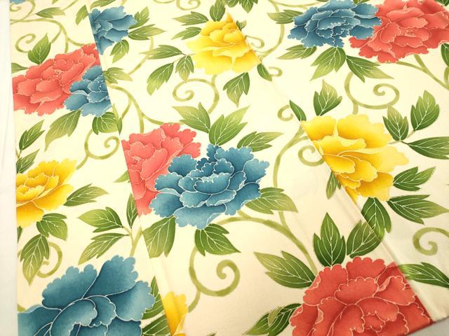 平和屋着物○上質な小紋 花唐草文 正絹 逸品 DAAU0804tw