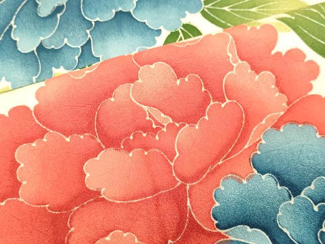 平和屋着物●上質な小紋　花唐草文　正絹　逸品　DAAU0804tw 平和屋着物○上質な小紋 花唐草文 正絹 逸品 DAAU0804tw