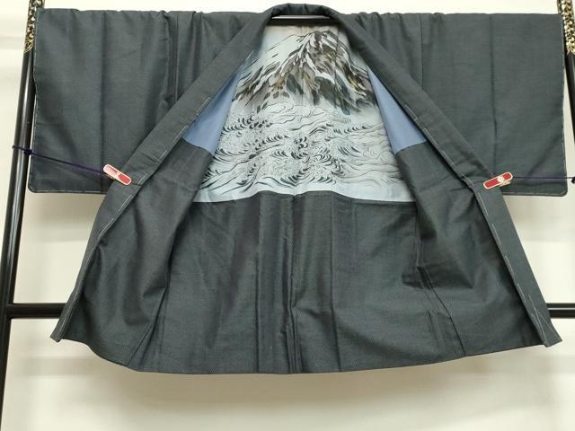 平和屋着物○男性 紬 アンサンブル 100亀甲 総詰め キングサイズ 正絹  