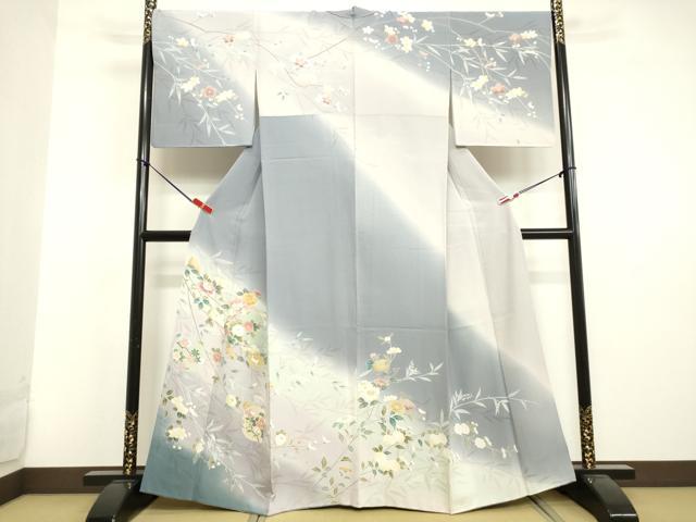 訪問着　友禅　枝花文　暈し染め　正絹逸品 平和屋着物○訪問着 友禅 枝花文 暈し染め 正絹 逸品 DAAU0831tw