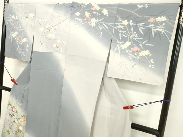 訪問着　友禅　枝花文　暈し染め　正絹逸品 平和屋着物○訪問着 友禅 枝花文 暈し染め 正絹 逸品 DAAU0831tw