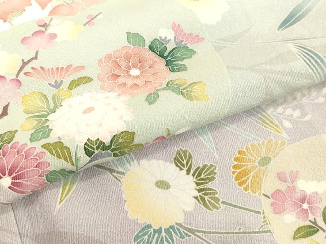 平和屋着物○訪問着 友禅 枝花文 暈し染め 正絹 逸品 DAAU0831tw
