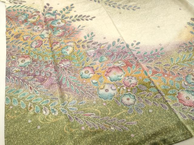 平和屋着物○訪問着 絞り 辻が花 暈し染め 金彩 正絹 逸品 DAAU0845tw