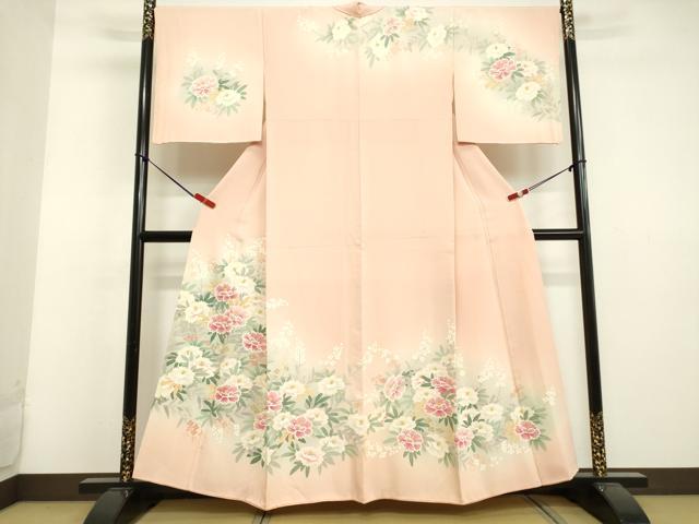 平和屋着物●訪問着　友禅　草花文　暈し染め　正絹　逸品　DAAU0871tw