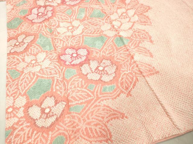 平和屋着物○訪問着 総絞り 草花文 正絹 逸品 DAAU0873tw