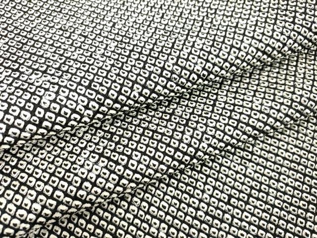 平和屋着物●大変加工の良い総絞り小紋　黒地　ますいわ屋扱い　正絹　逸品　DAAU0875tw