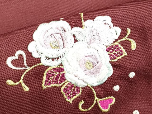 平和屋着物●女性　行灯袴　総刺繍　草花文　虫襖色　金銀糸　卒業式　洗える着物　未使用　DAAU0916tw 平和屋着物○女性 行灯袴 総刺繍 草花文 虫襖色 金銀糸