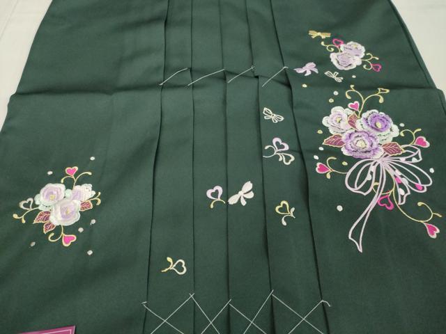 平和屋着物●女性　行灯袴　総刺繍　草花文　虫襖色　金銀糸　卒業式　洗える着物　未使用　DAAU0915tw 平和屋着物○女性 行灯袴 総刺繍 草花文 虫襖色 金銀糸 卒業式 洗える
