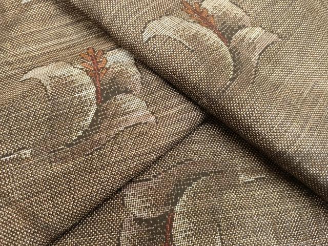 平和屋着物■本場大島紬　9マルキ　草花文　逸品　未使用　BAAK1918me 平和屋着物○本場大島紬 9マルキ 草花文 正絹 逸品 未使用 DAAV4875ud