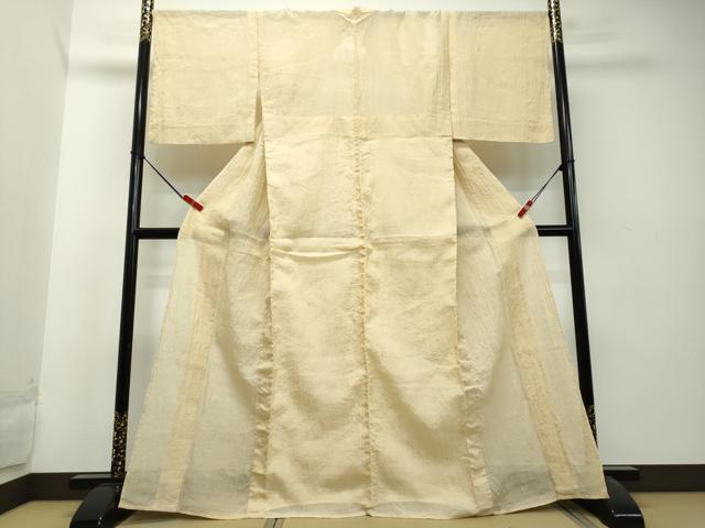 平和屋着物＊夏物　小千谷ちぢみ　蜂蜜色　麻　逸品　DAAU2311ud_1