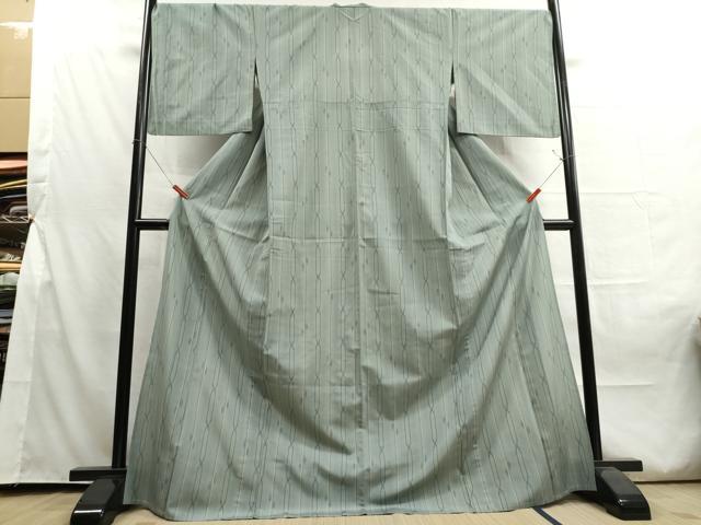 平和屋着物＊夏物 明石ちぢみ 絣文様 ロング丈 正絹 逸品 DAAU2608ud