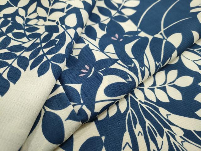 平和屋着物▽小紋　単衣　草花文　洗える着物　DAAU2710ud