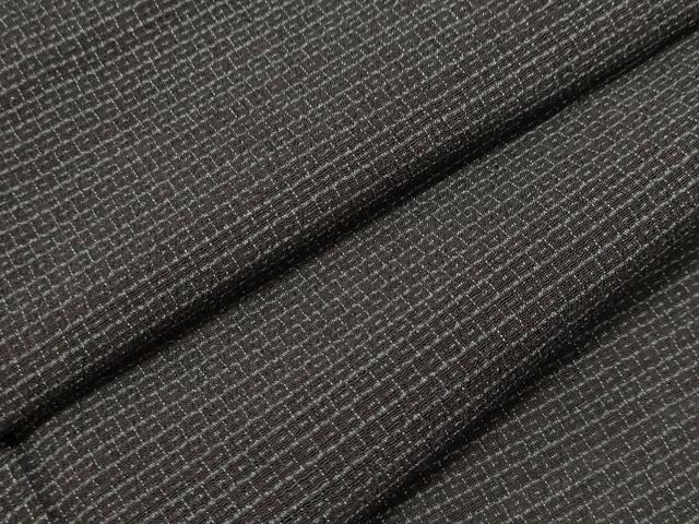 平和屋着物▽男性　単衣　本塩沢　80亀甲　総詰め　正絹　逸品　DAAU3221op