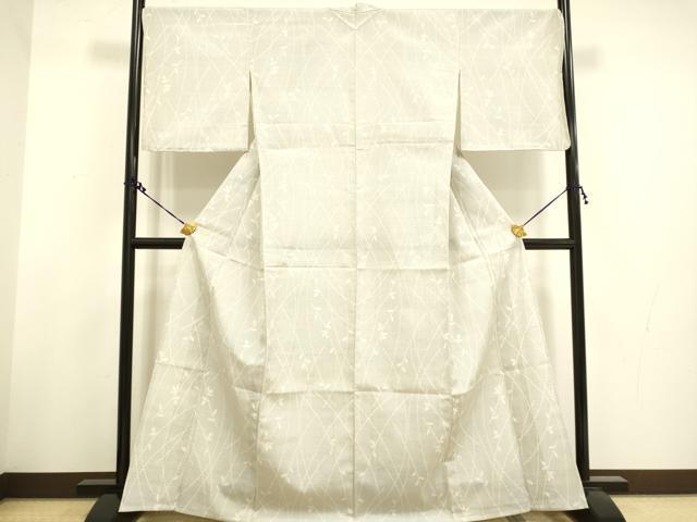 平和屋着物▽本塩沢　単衣　枝葉文　やまと誂製　正絹　逸品　未使用　DAAU3570du 平和屋着物▽本塩沢 単衣 枝葉文 やまと誂製 正絹 逸品 未