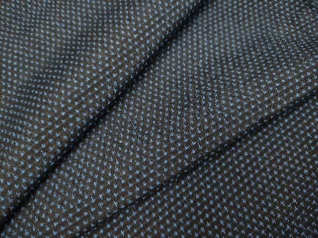 平和屋着物▽本塩沢　単衣　蚊絣　正絹　逸品　DAAU3779du