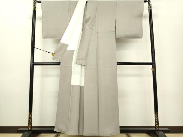 平和屋着物○上質な色無地 江戸鼠色 正絹 逸品 DAAU3940du