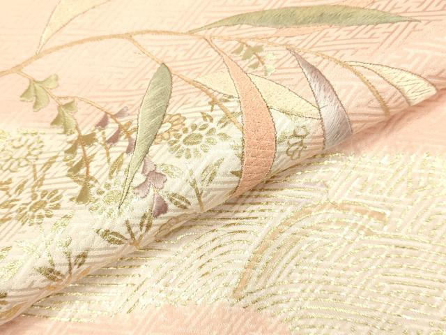 ［3145］［3925］訪問着 草花文 落款有 作家物 金彩 正絹 着物 袷 3145］［3925］訪問着 草花文 落款有 作家物 金彩 正絹 着物 袷