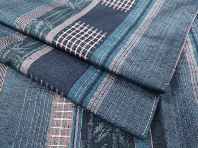 平和屋着物●上質な紬 　笹竹間道　正絹　逸品　未使用　DAAU3962du