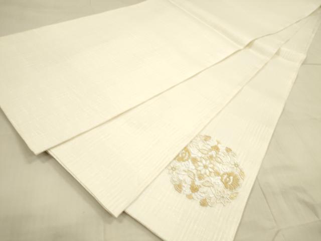平和屋着物＊夏物　太鼓柄袋帯　総刺繍　舞花文　正絹　逸品　DAAW4257cm