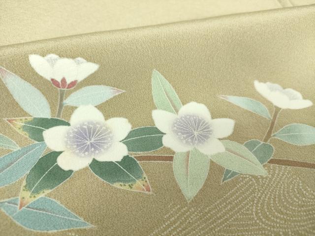 平和屋着物○訪問着 友禅 作家物 枝花文 正絹 逸品 未使用