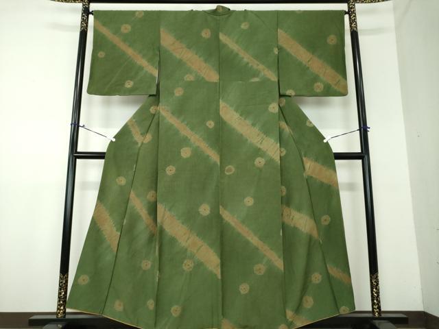 平和屋着物●上質な紬　絞り　斜線文　正絹　逸品　DAAU5014ps 平和屋着物○上質な紬 絞り 斜線文 正絹 逸品 DAAU5014ps