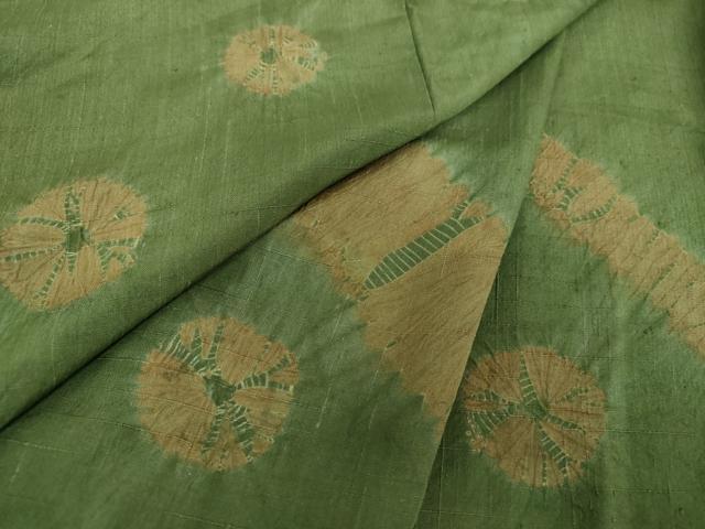 平和屋着物●上質な紬　絞り　斜線文　正絹　逸品　DAAU5014ps