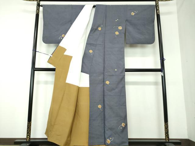 平和屋着物○上質な紬 絞り 抽象文様 正絹 逸品 DAAU5034ps