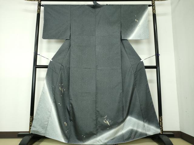 平和屋着物●本場染大島紬　訪問着　舞葉文　暈し染め　金彩　正絹　逸品　未使用　DAAU5038ps