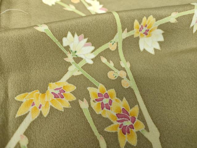 平和屋着物○本加賀友禅作家 東藤岳 訪問着 友禅 枝花文 正絹 逸品