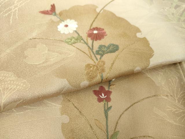 平和屋着物●訪問着　駒刺繍　竹屋町刺繍　雪輪花文　正絹　逸品　AABD0807ph 平和屋着物○訪問着 駒刺繍 竹屋町刺繍 雪輪花文 正絹 逸品