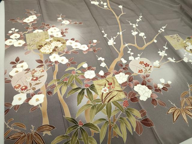 平和屋着物○訪問着 駒刺繍 吉祥花文 暈し染め 金彩 正絹