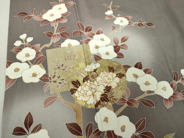 平和屋着物○訪問着 駒刺繍 吉祥花文 暈し染め 金彩 正絹