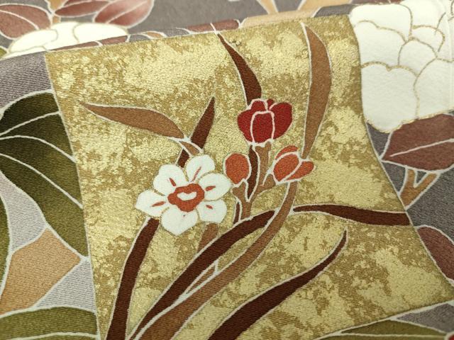 平和屋着物○訪問着 駒刺繍 吉祥花文 暈し染め 正絹 逸品