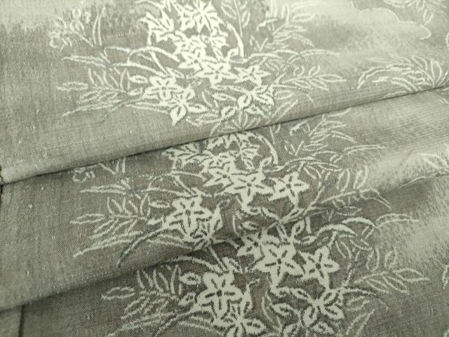 平和屋着物●上質な紬　雲取り花文　正絹　逸品　DAAU5101ps