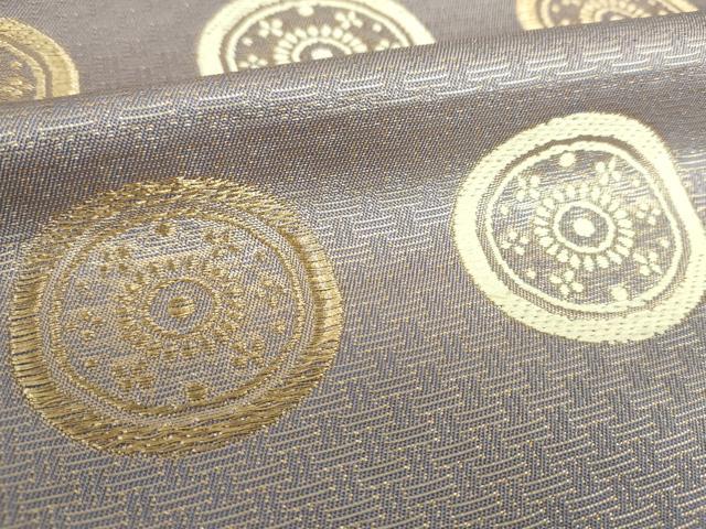 平和屋着物○六通柄 本袋帯 糸屋丸文 金糸 正絹 逸品 DAAU5141ps