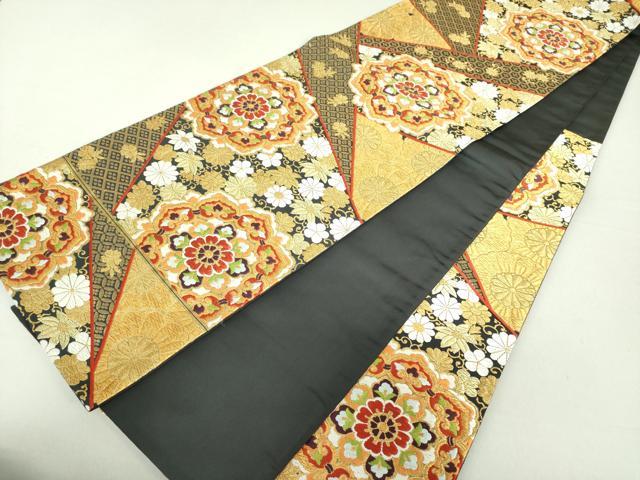 平和屋着物○金彩友禅作家 堤順三 太鼓柄袋帯 光彩?蒔絵 樹下