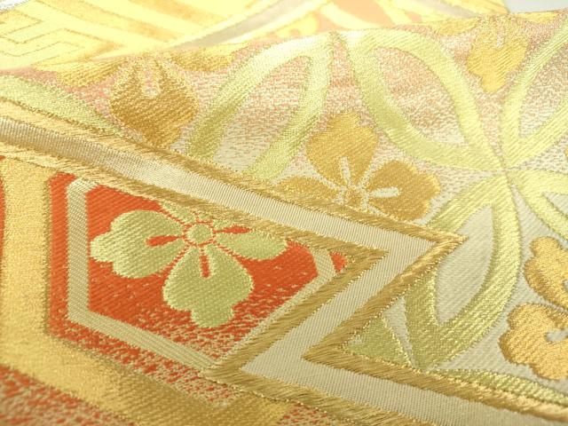 平和屋着物○西陣 川島織物 六通柄 本袋帯 吉祥花文 金