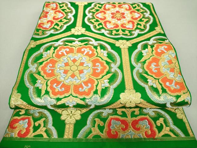 平和屋着物 西陣 川島織物 六通柄 本袋帯 正倉院花文