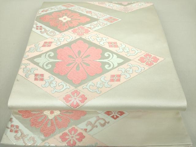 平和屋着物●西陣　川島織物　六通柄　本袋帯　唐織　花菱文　金銀糸　正絹　逸品　DAAU5170ps