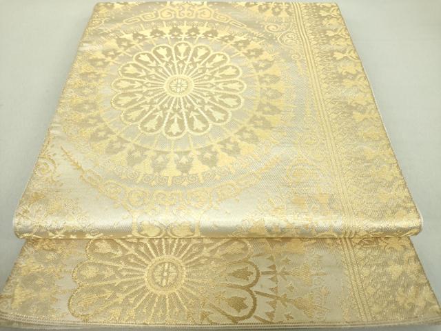 平和屋着物●西陣　川島織物　六通柄　本袋帯　花丸文　金糸　正絹　逸品　DAAU5173ps