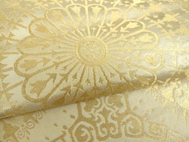 平和屋着物○西陣 川島織物 六通柄 本袋帯 花丸文 金糸 正絹