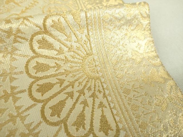 Polaris 西陣織 袋帯 日光東照宮 猫 猿 金糸 正絹 六通 Q919 Polaris 西陣織 袋帯 日光東照宮 猫 猿 金糸 正絹 六通 Q919